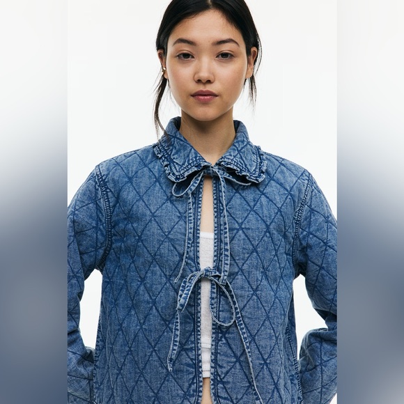 H&M Quilted Denim Jacket XS - Picture 4 of 5